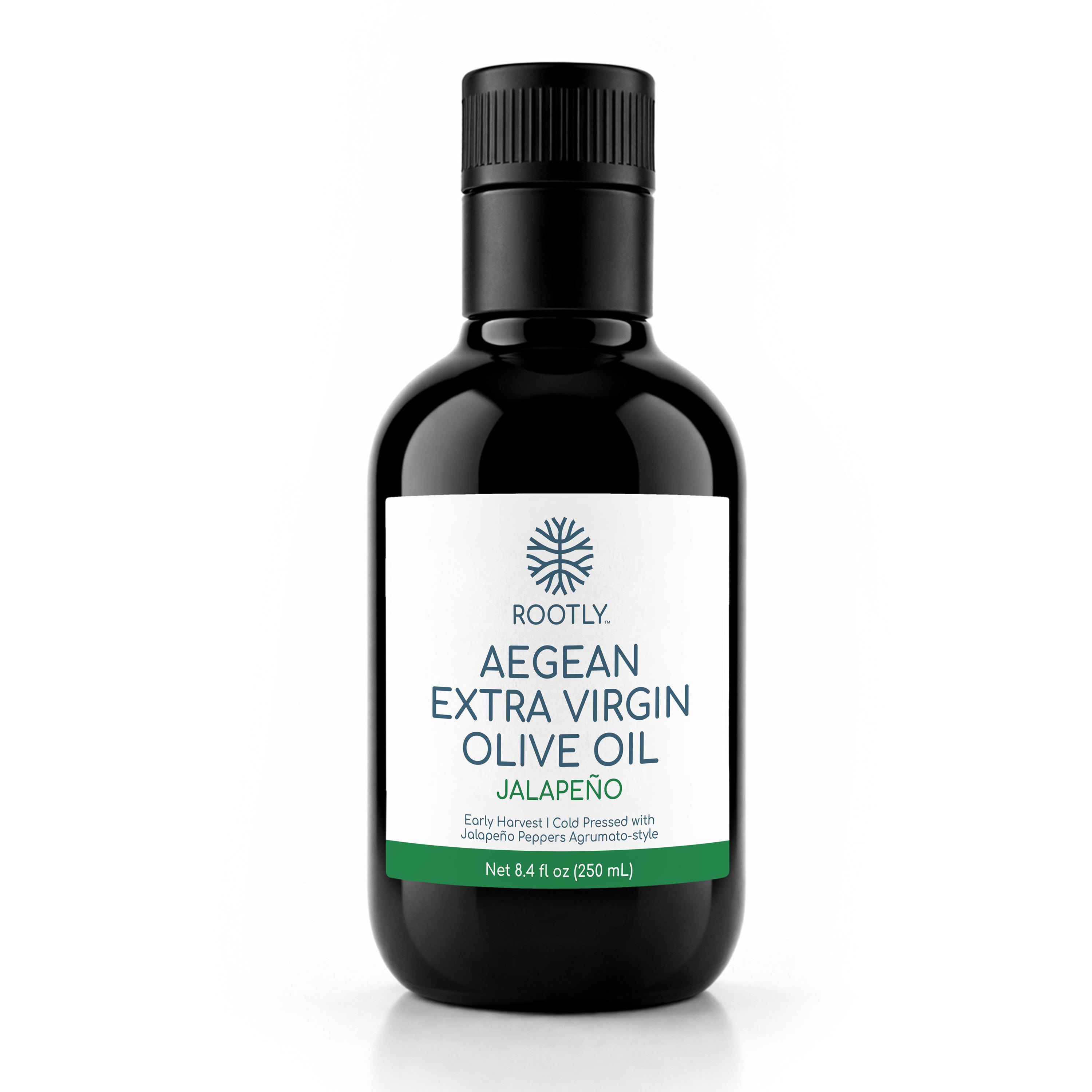 ROOTLY Aegean Early Harvest Extra Virgin Olive Oil, Cold Pressed with Jalapeño