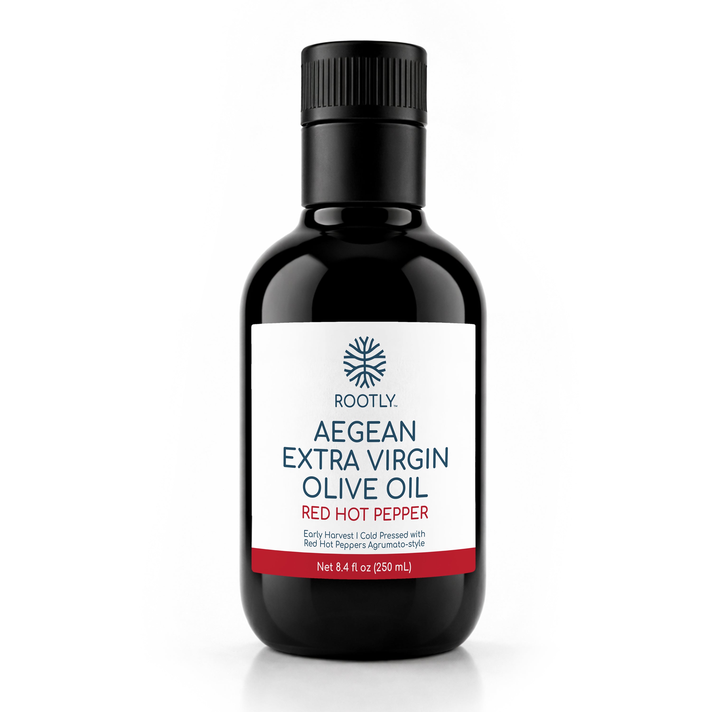 ROOTLY Aegean Early Harvest Extra Virgin Olive Oil, Cold Pressed with Red Hot Pepper