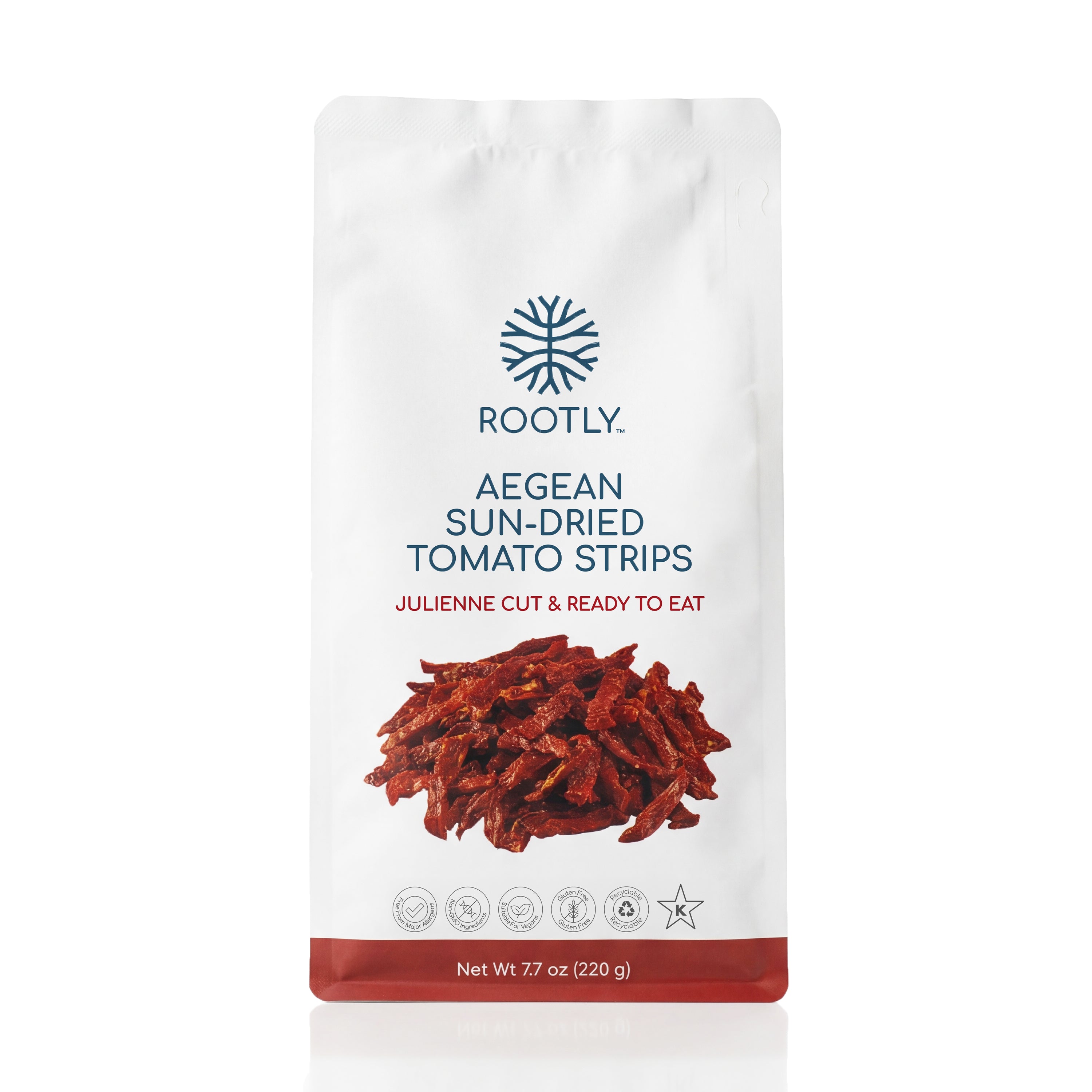 ROOTLY Aegean Sun-Dried Tomato Strips in Extra Virgin Olive Oil, Julienne Cut, Ready-to-Eat