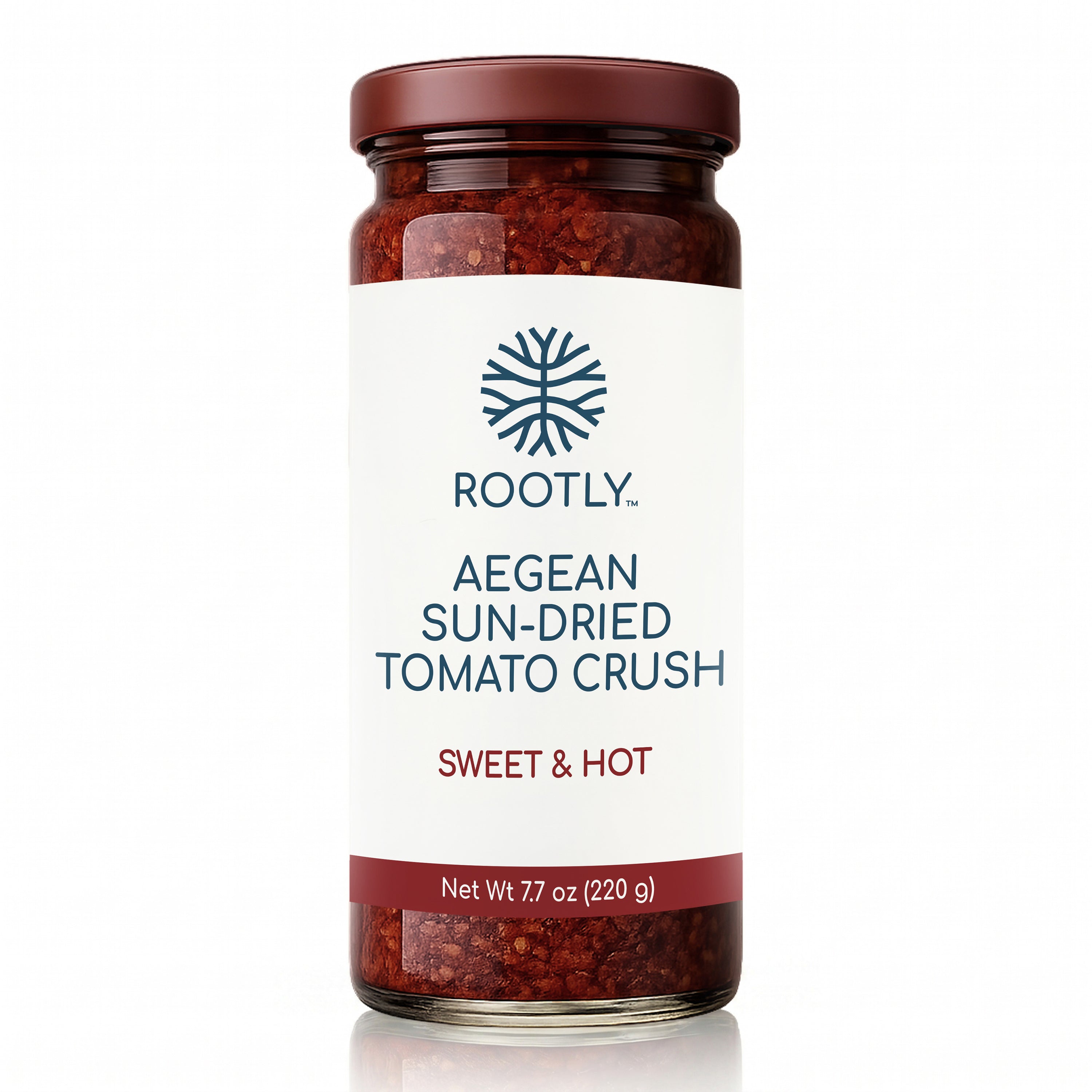 ROOTLY Aegean Sun-Dried Tomato Crush in Extra Virgin Olive Oil, Sweet & Hot