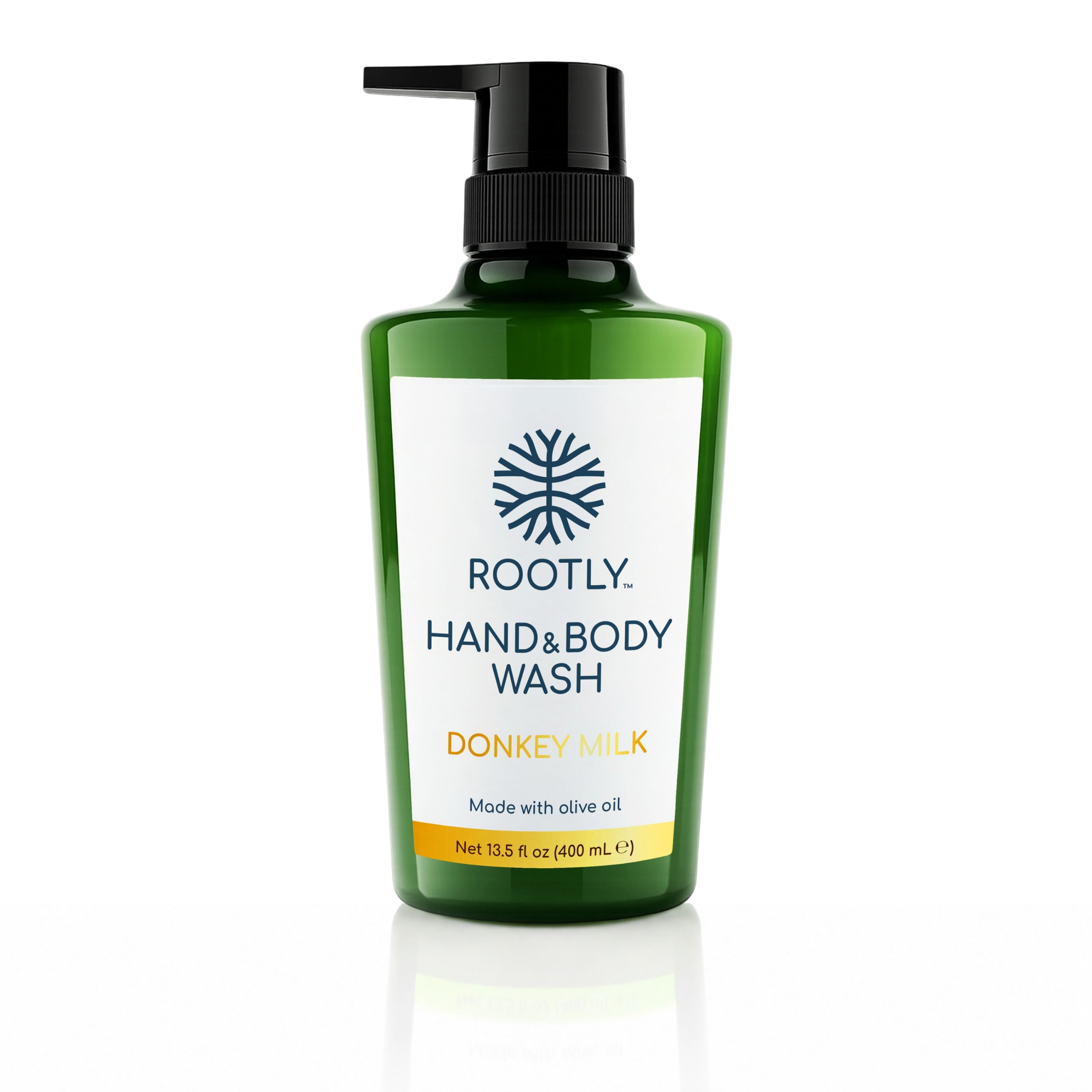ROOTLY Donkey Milk Hand & Body Wash, Made with Olive Oil
