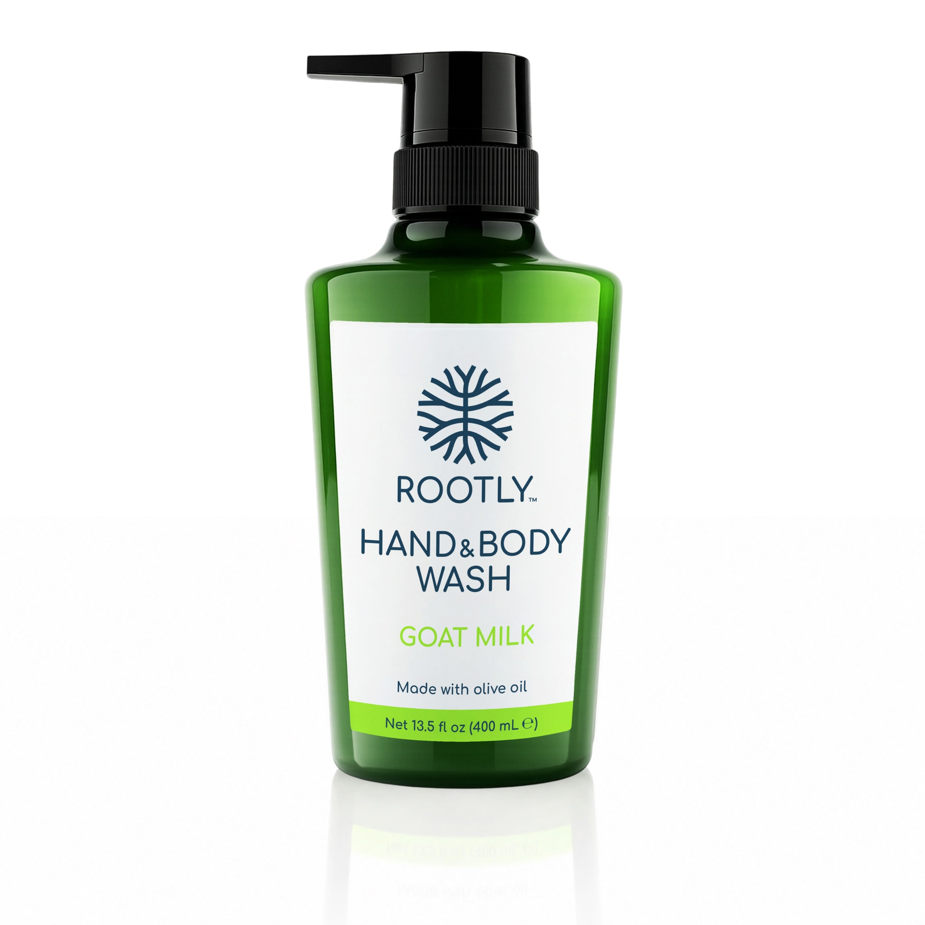 ROOTLY Goat Milk Hand & Body Wash, Made with Olive Oil