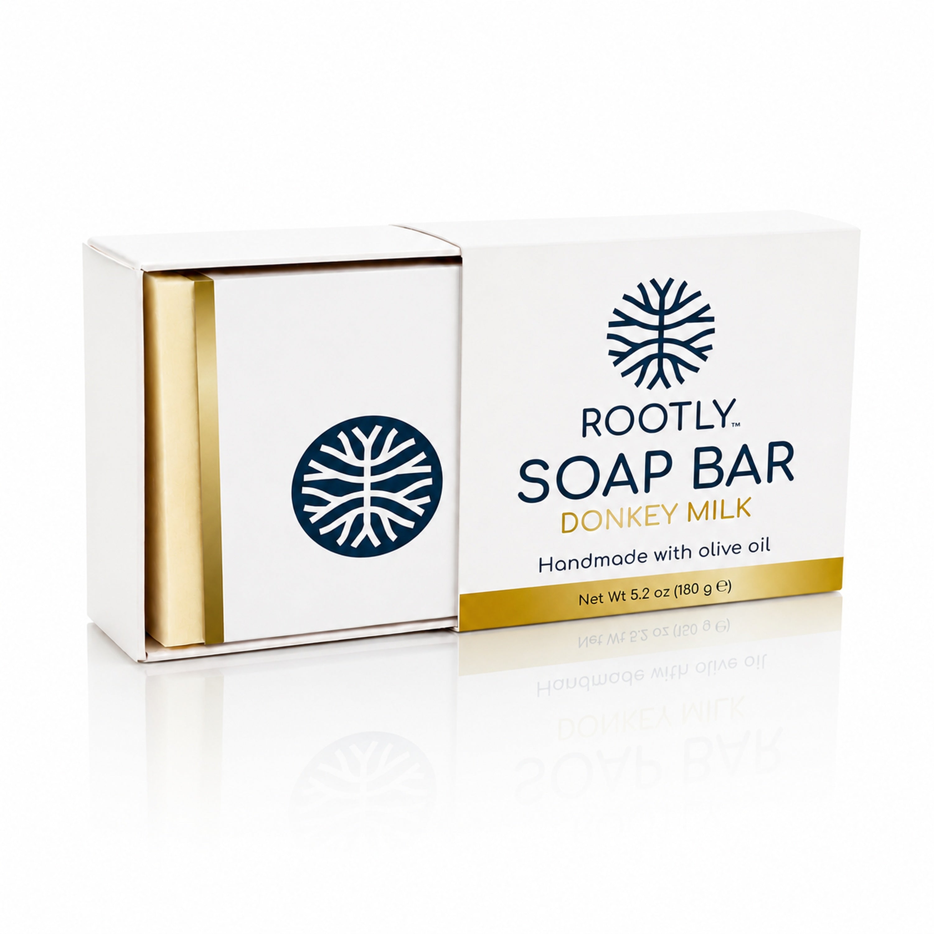 ROOTLY Donkey Milk Soap Bar, Handmade with Olive Oil