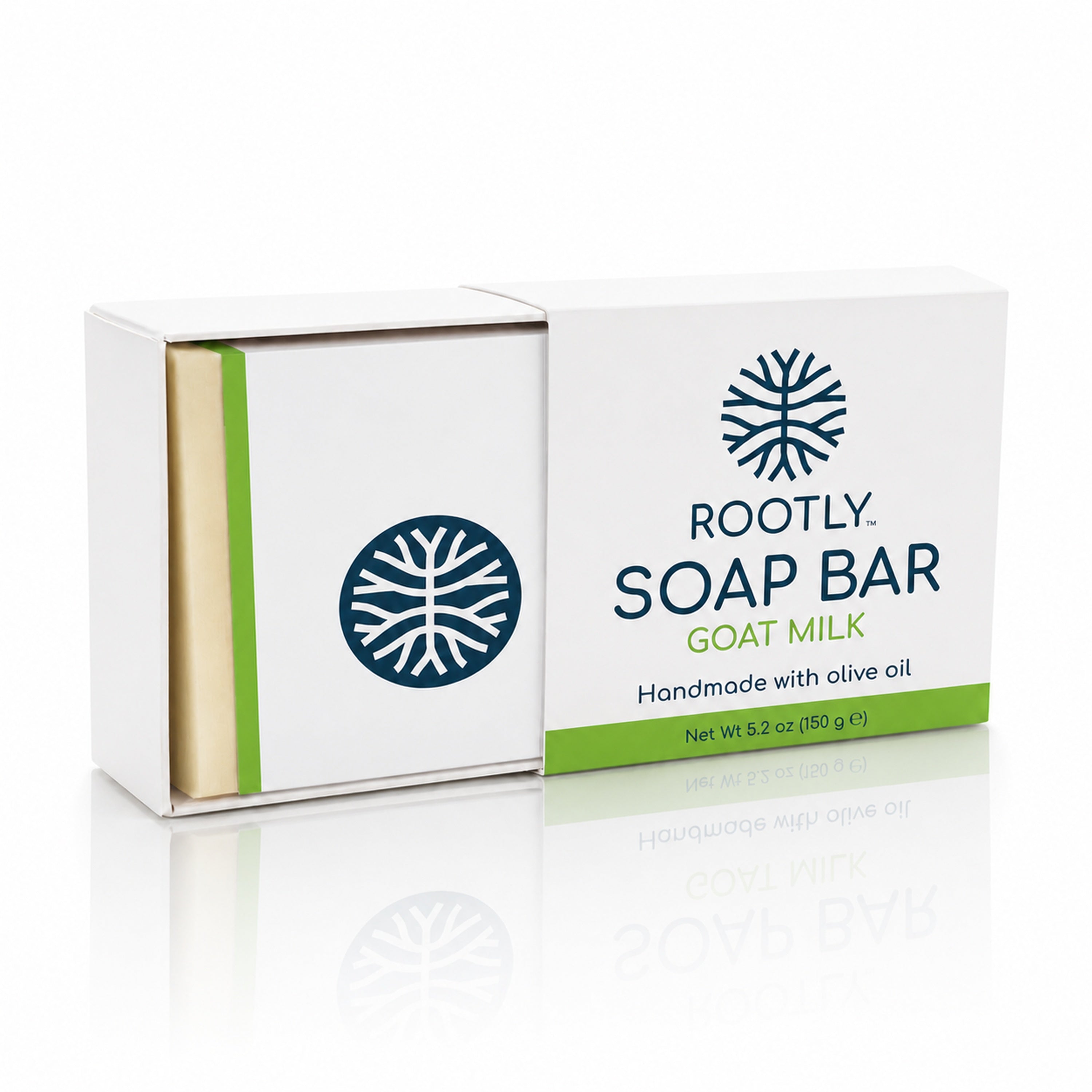 ROOTLY Goat Milk Soap Bar, Handmade with Olive Oil